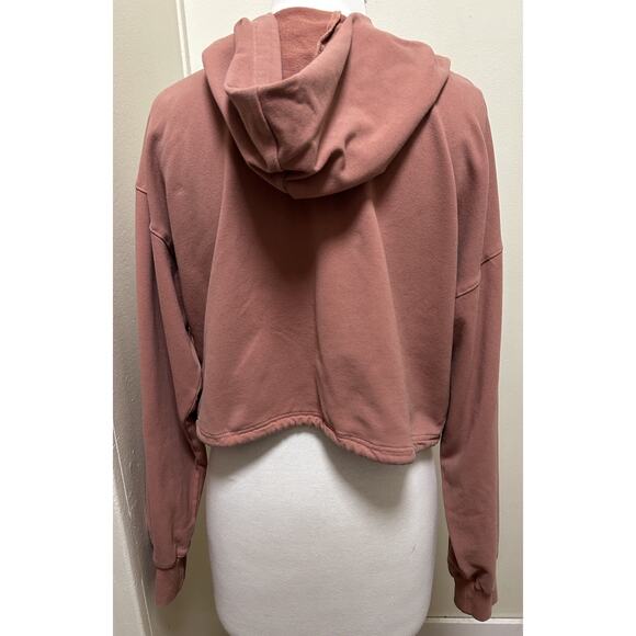 NIA Women's Dusty Pink Rose Cropped Hoodie Pullover - Size Small - Picture 2 of 6